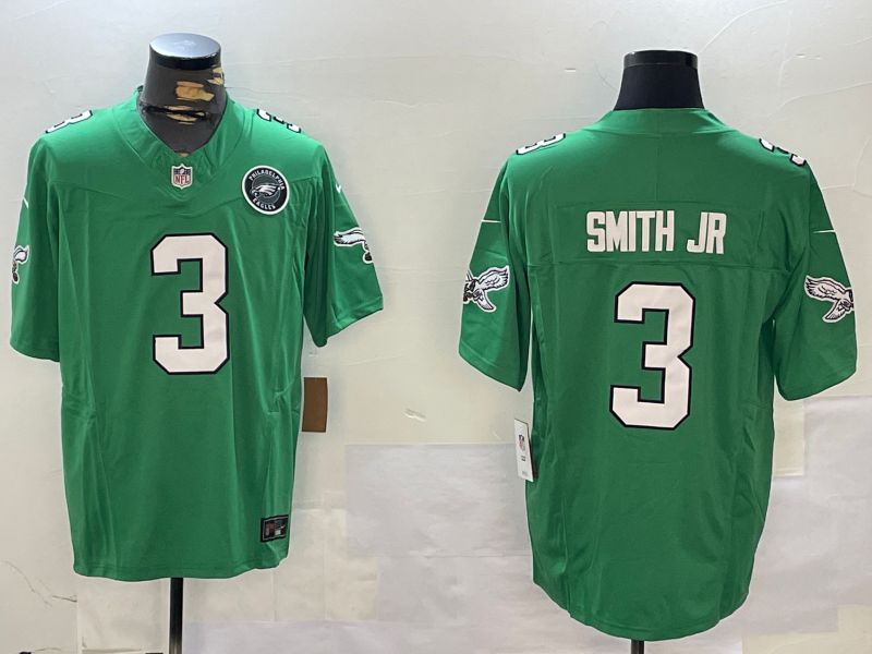 Men Philadelphia Eagles #3 Smith jr Green Throwback 2024 Nike Vapor Limited NFL Jersey style 2->philadelphia eagles->NFL Jersey